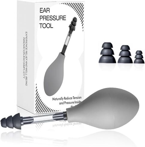 Ear Pressure Relief Suction Device, Airplane Ear Pressure Relief Through Inner Ear Pressure Balance, Migraine and Headache Relief Tinnitus Products with 3 Sizes (Grey, One Size) in Saudi Arabia