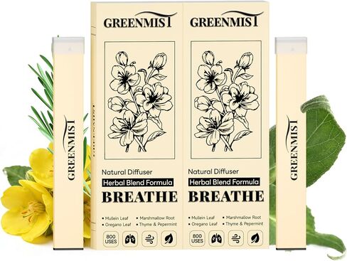 GREENMIST Ashwagandha Diffuser Pen - Herbal Calm Diffuser for Breathing in Calm & Relaxation - Calming Blend with Ashwagandha Chamomile Lavender & Rhodiola Rosea - 800 Uses All-Natural Botanicals in Saudi Arabia
