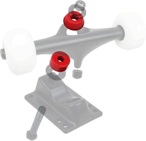 Dime Bag Skateboard Bushings (for 2 Trucks) + Clear Riser Pads and 1" Phillips Hardware (96A Red) in Kuwait