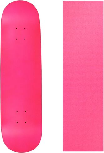 لوح تزلج Moose Skateboard Deck Pro مكون من 7 طبقات من خشب القيقب الكندي باللون الوردي النيون مع شريط تثبيت in Kuwait