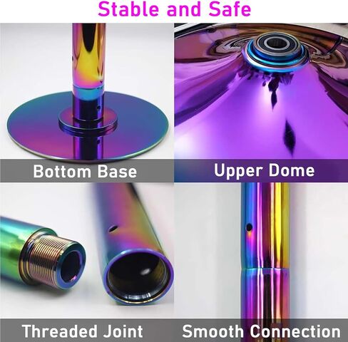 Dance Pole, Rotating Dance Pole, Professional Fitness Dance Pole, Detachable Dance Pole for Clubs, Parties (2.74M) in Kuwait
