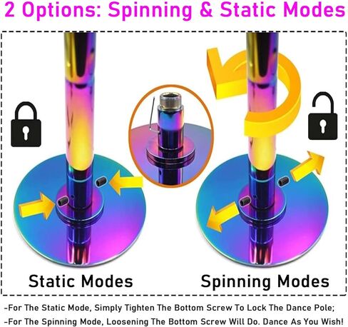 Dance Pole, Rotating Dance Pole, Professional Fitness Dance Pole, Detachable Dance Pole for Clubs, Parties (2.74M) in Kuwait