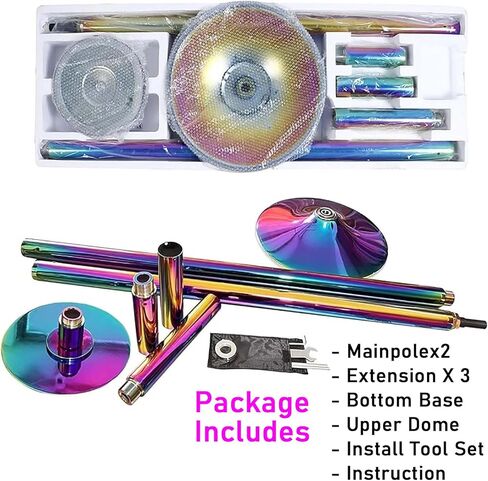 Dance Pole, Rotating Dance Pole, Professional Fitness Dance Pole, Detachable Dance Pole for Clubs, Parties (2.74M) in Kuwait