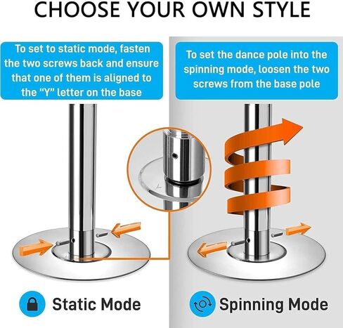 Spinning Pole Dancing Pole for Home 2,23 to 2,74 m, 45mm Professional Dance Pole for Heavy Duty Plus Size Women in Kuwait