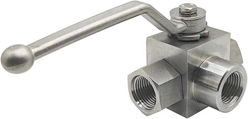 صمام كروي ثلاثي الاتجاه من الفولاذ المقاوم للصدأ عالي الضغط على شكل حرف L لولبة داخلية 1/4 بوصة 3/8 بوصة 1/2 بوصة 3/4 بوصة 1 بوصة صمام مياه بمفتاح هيدروليكي(1) in Kuwait