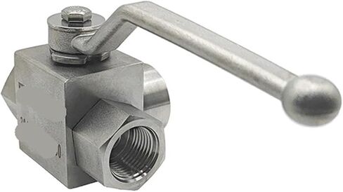 صمام كروي ثلاثي الاتجاه من الفولاذ المقاوم للصدأ عالي الضغط على شكل حرف L لولبة داخلية 1/4 بوصة 3/8 بوصة 1/2 بوصة 3/4 بوصة 1 بوصة صمام مياه بمفتاح هيدروليكي(1) in Kuwait