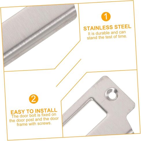 6 قطع من jojofuny لوحة من الفولاذ المقاوم للصدأ Deadbolt Strike Plate غطاء متين لتعزيز الأمان لتعزيز الأمان وسهولة التركيب المتوافقة مع أقفال الأبواب in Saudi Arabia
