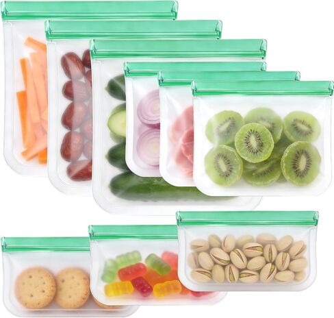 20Pack Extra Thick Silicone Gallon Freezer Bags, Reusable Sandwich & Storage Bags - Eco-Friendly Reusable Lock Bags, Freezer Storage Bags, Safe for Cooking, Dishwasher & Organization in Saudi Arabia