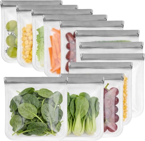 20Pack Extra Thick Silicone Gallon Freezer Bags, Reusable Sandwich & Storage Bags - Eco-Friendly Reusable Lock Bags, Freezer Storage Bags, Safe for Cooking, Dishwasher & Organization in Saudi Arabia