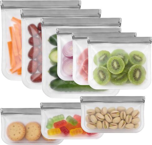 20Pack Extra Thick Silicone Gallon Freezer Bags, Reusable Sandwich & Storage Bags - Eco-Friendly Reusable Lock Bags, Freezer Storage Bags, Safe for Cooking, Dishwasher & Organization in Saudi Arabia