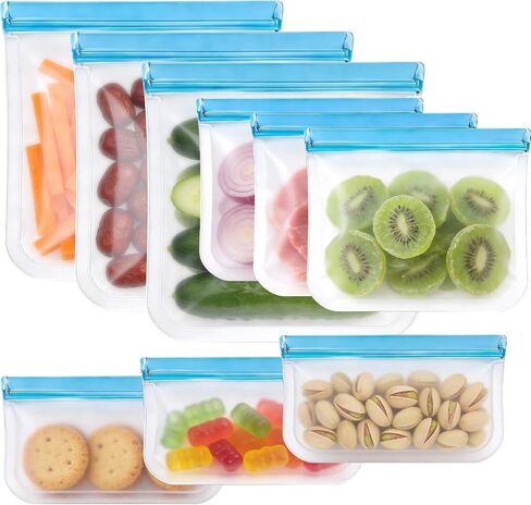 20Pack Extra Thick Silicone Gallon Freezer Bags, Reusable Sandwich & Storage Bags - Eco-Friendly Reusable Lock Bags, Freezer Storage Bags, Safe for Cooking, Dishwasher & Organization in Saudi Arabia