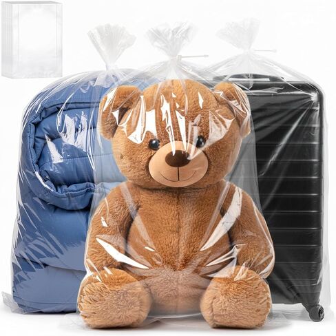 Fasmov 30 Pack 30 x 40 inch 1.4 Mil Clear Plastic Flat Open Poly Bags, Clothing Merchandise Bags Great for Bread Proofing, Dough, Food Storage, Jackets, Pillows, Laundry Storage, Gift Bag in Saudi Arabia