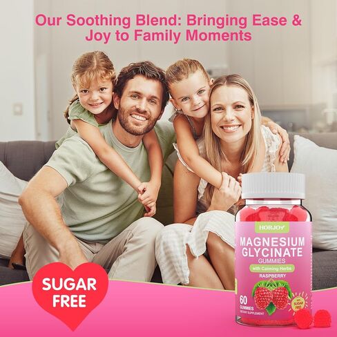 علكات جليسينات المغنيسيوم 600 مجم، علكات مغنيسيوم خالية من السكر للبالغين مع اشواغاندا، بلسم الليمون والغابا للنوم ودعم المزاج والاسترخاء، نباتي، 60 توت in Kuwait