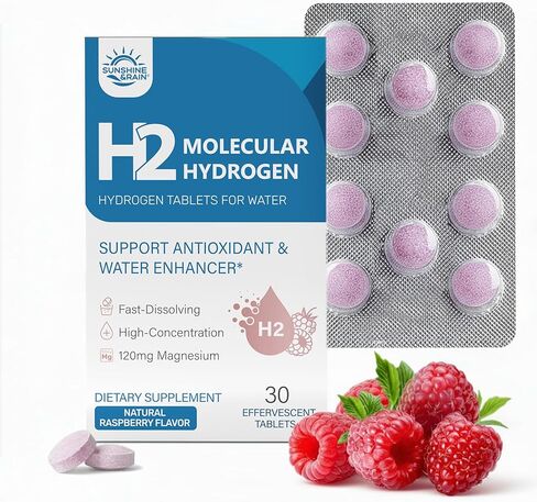 Molecular Hydrogen (H2) Tablets with 120mg Magnesium–16 PPM Hydrogen Water Tablets for Water, Advanced Hydrogen Technology, Antioxidant Support for Cellular Health & Recovery丨Unflavored, 30 Tablets in Saudi Arabia