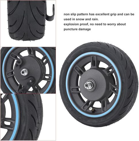 Front Wheel Assembly for MAX G30D Electric Scooter, Rubber Scooter Tire Explosion Proof Electric Scooter Front Wheel Assembly Vacuum Tire, Good Shock Absorption in Saudi Arabia