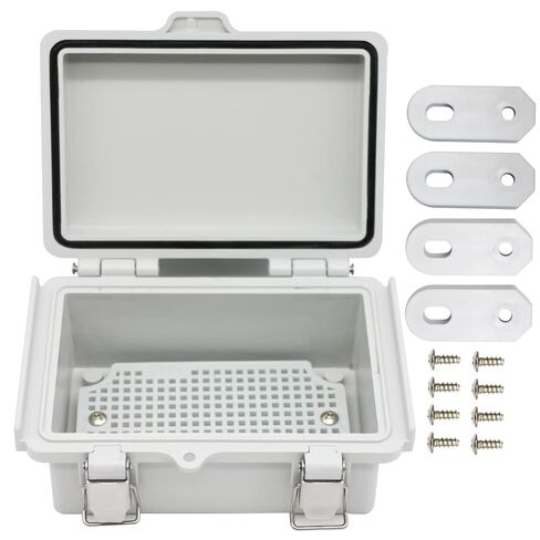 Watertight Electrical Junction Box with Mounting Plate, Clear Hinged Cover Stainless Steel Latch, Plastic Enclosure for Project Wall Bracket, IP67 13.8*9.8*5.9inch（350×250×150mm） in Saudi Arabia