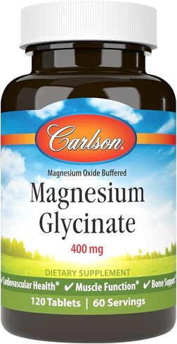 Carlson - Magnesium Glycinate, 200 mg, Superior Absorption, Heart Health, Muscle Function, Bone Support, 240 Tablets in Saudi Arabia