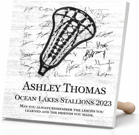 Broad Bay Sports Plaque Custom Recognition Award High School and College Senior Season End Gift or MVP - Solid Wood - Free-Standing or Wall-Hanging - 10.5x10.5 Inches in Saudi Arabia