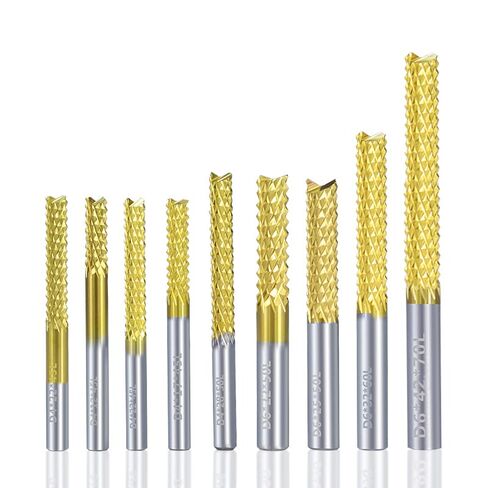 1 قطعة معطف التيتانيوم نهاية مطحنة CNC بت التوجيه 3.175 مللي متر-12 مللي متر عرقوب PCB الذرة قاطعة المطحنة كربيد in Kuwait