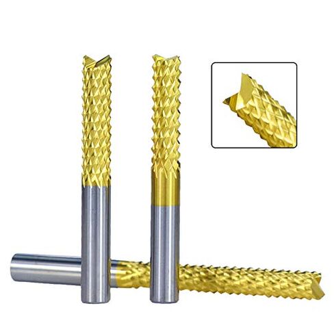 1 قطعة معطف التيتانيوم نهاية مطحنة CNC بت التوجيه 3.175 مللي متر-12 مللي متر عرقوب PCB الذرة قاطعة المطحنة كربيد in Kuwait