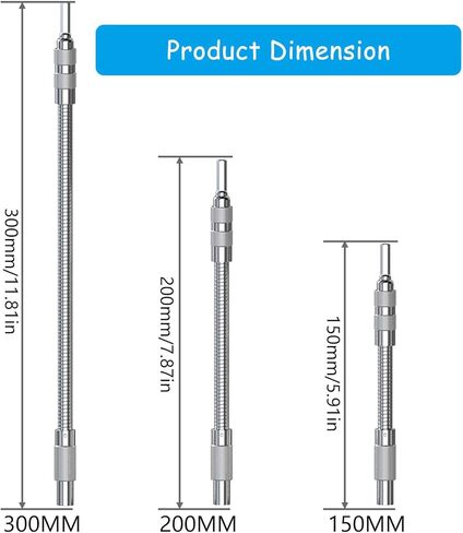 Flexible Drill Extensions with Magnetic Hexagonal Shanks for Tight Space 150mm 200mm 300mm Alloy Steel Drill Bit Holders in Kuwait