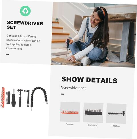 Veemoon 1 مجموعة مرنة الحفر اليد تمديد رمح عدة الكروم الفاناديوم بت للأجهزة المنزلية والأثاث وأجهزة الكمبيوتر والدراجات والسيارات دائم وسهل الاستخدام in Kuwait