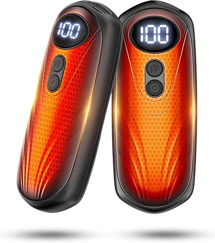 Hand Warmers Rechargerable 2 Pack - 6000mAh Electric AI Handwarmers with LED Display, 5-Level, 2 in 1 Portable Heater, Warm Gifts for Women/Men/Golf/Camping/Hunting/Travel/Outdoor/Indoor in Saudi Arabia