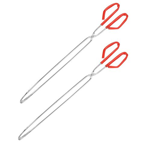 ULTECHNOVO 2pcs Stainless Steel Trash Grabber Tool 60cm with Non-Slip Handle Long Garbage Picker Clamp for Outdoor Cleanup and BBQ Use in Saudi Arabia