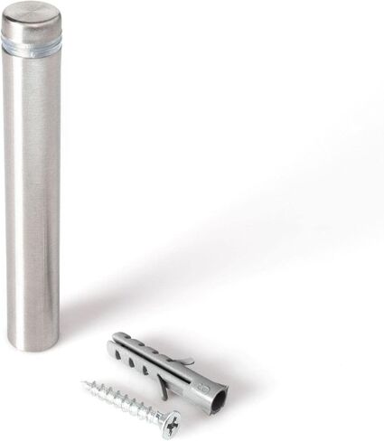 Stainless Steel Standoff 1/2 Inch Diameter x 3 Inch Barrel Length Brushed Finish for PVC, Glass and Acrylic Sign Stand Off Wall Anchors and Screws 4 Piece Pack for Heavy Signs in Saudi Arabia