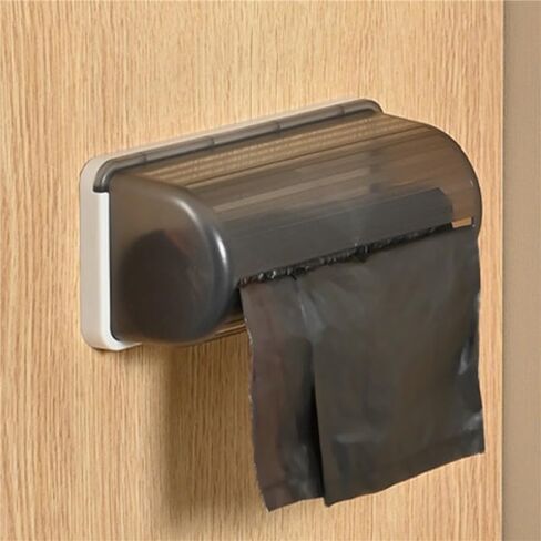1 PC Garbage Bag Storage Dispenser Wall-Mounted Trash Bag Roll Holder for Kitchen Bathroom Plastic Bags Rack 18 * 8 * 7.2cm in Saudi Arabia