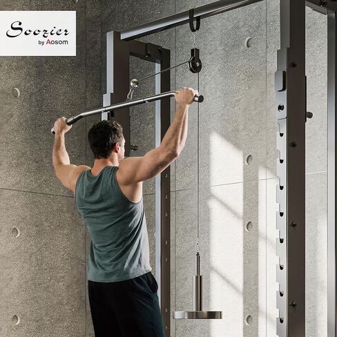 Soozier Weight Cable Pulley System Gym, Pulley System for Home Gym, Cable Machine Power Rack Pulley Attachment for LAT Pull Down, Biceps Curl, Tricep Workout, Red in Saudi Arabia