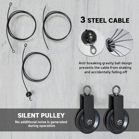 Soozier Weight Cable Pulley System Gym, Pulley System for Home Gym, Cable Machine Power Rack Pulley Attachment for LAT Pull Down, Biceps Curl, Tricep Workout, Red in Saudi Arabia