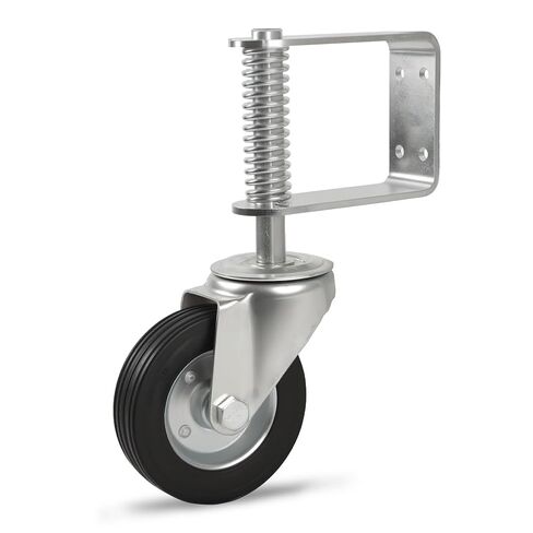 عجلة بوابة ترقية، سعة تحميل 1700 رطل، عجلة بوابة شديدة التحمل مقاس 6 بوصات، دوران 360 درجة، محملة بنابض، سميكة، مقاومة للتآكل والصدأ، للبوابات الخشبية وبوابات الأنابيب المعدنية in Kuwait