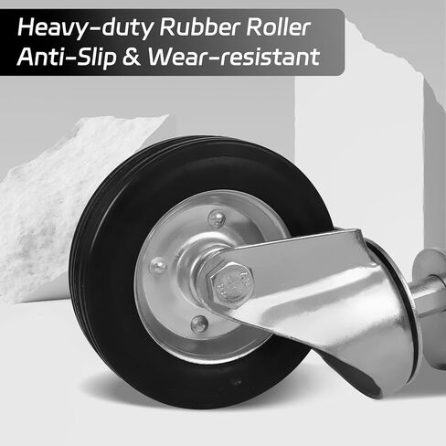 عجلة بوابة ترقية، سعة تحميل 1700 رطل، عجلة بوابة شديدة التحمل مقاس 6 بوصات، دوران 360 درجة، محملة بنابض، سميكة، مقاومة للتآكل والصدأ، للبوابات الخشبية وبوابات الأنابيب المعدنية in Kuwait