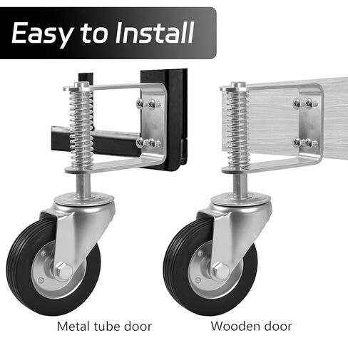 عجلة بوابة ترقية، سعة تحميل 1700 رطل، عجلة بوابة شديدة التحمل مقاس 6 بوصات، دوران 360 درجة، محملة بنابض، سميكة، مقاومة للتآكل والصدأ، للبوابات الخشبية وبوابات الأنابيب المعدنية in Kuwait