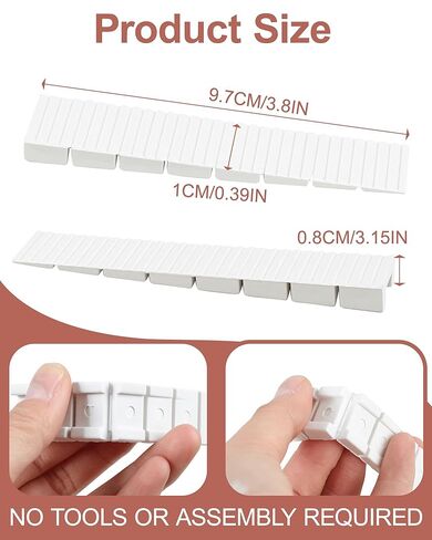 12 قطعة من حشوات بلاستيكية شديدة التحمل للتسوية - أوتاد أثاث مشقوقة للمرحاض والنوافذ والأبواب، مستويات طاولة قابلة للتكديس مع نسيج مضاد للانزلاق، حجم سهل التركيب، أبيض in Kuwait