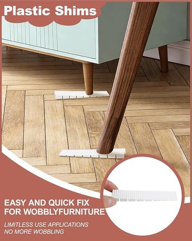 12 قطعة من حشوات بلاستيكية شديدة التحمل للتسوية - أوتاد أثاث مشقوقة للمرحاض والنوافذ والأبواب، مستويات طاولة قابلة للتكديس مع نسيج مضاد للانزلاق، حجم سهل التركيب، أبيض in Kuwait