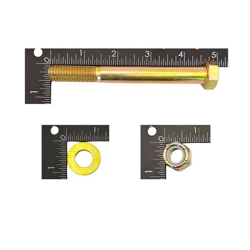 1/2"-13 x 4-1/2" براغي سداسية من الدرجة 8 (4 عبوات) مع غسالات مسطحة وصواميل قفل نايلون - مسامير خشنة SAE J429 شديدة التحمل للسيارات والآلات والبناء 4.5 بوصة in Kuwait