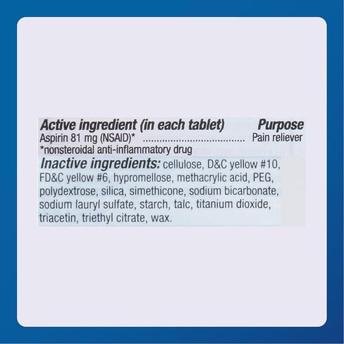 MAJOR Aspirin Low Dose 81 Mg - Pain Reliever (NSAID) - Enteric Coated - 250 Tablets in Saudi Arabia