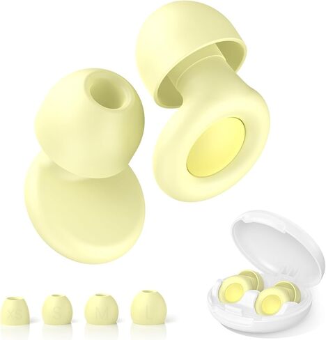 JUSTRVN Earplugs for Sleeping,2 Pairs of Noise Reduction Earplugs for Concert&Study, Hearing Protection Earplugs -30dB with 4-Size Tips,Reusable Silicone Earplugs for Comfort,Focus and Loud Events in Saudi Arabia