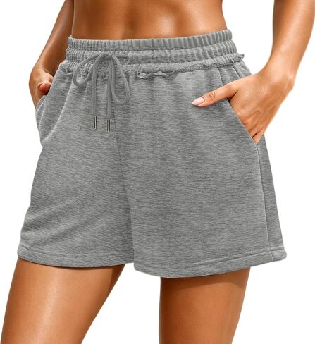 Womens High Waist Sweat Shorts Ruffle Trim Casual Athletic Workout Sweatshorts Comfy Running Shorts Summer Clothes in Saudi Arabia