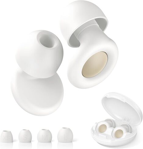 JUSTRVN Earplugs for Sleeping,2 Pairs of Noise Reduction Earplugs for Concert&Study, Hearing Protection Earplugs -30dB with 4-Size Tips,Reusable Silicone Earplugs for Comfort,Focus and Loud Events in Saudi Arabia