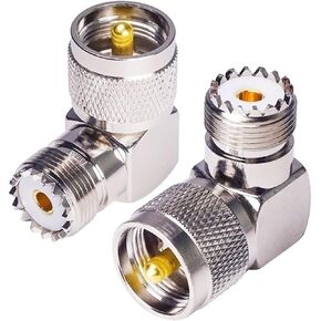 الزاوية اليمنى U H F PL259 ذكر التوصيل إلى SO239 أنثى جاك RF محوري محول النحاس موصل 1 قطعة in Kuwait
