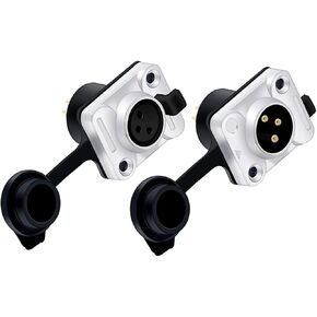 3 دبابيس X L R سلك موصل ذكر التوصيل أنثى لوحة مقابس جبل نوع مع غطاء حماية للصوت والفيديو M I C 1 قطعة (1xF 3P أسود) in Kuwait