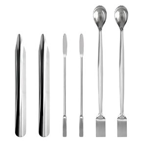 6 Pcs Lab Spatula Set Dual Ended Scraper Stainless Steel Laboratory Sampling Spoon Micro Scoop Bead Scoop for Scooping Sample Powders in Kuwait