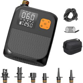 3T6B Rechargeable Paddle Board Pump with 8000mAh Battery,25PSI High Pressure SUP Pump & Car Adapter Powered Portable Electric Air Pump,for Stand Up Paddle Boards,Boats,Tent and Kayaks in Kuwait