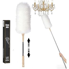 Cedenoo Lambswool Duster Extendable 22–55 Inch Natural Wool Duster with Flexible Head for Ceilings Furniture Blinds Electronics Washable Reusable in Saudi Arabia