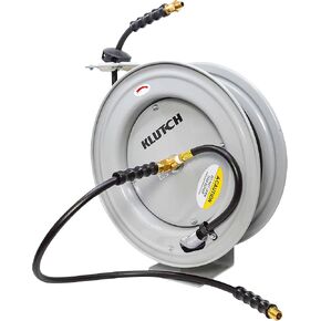 Klutch Auto-Rewind Air Hose Reel, with 3/8in. x 75ft. Rubber Hose, 300 PSI, Model# TLEXR3875-NT in Kuwait