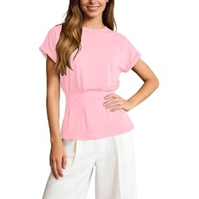 Short Sleeve T Shirts for Women Crew Neck Trendy Summer Top Casual Beach Vacation 2026 Blouses Tee Going Out Shirt Top in Saudi Arabia