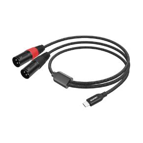 كابل صوت USB C إلى Dual XLR ذكر بطول 3.3 قدم، كابل ستيريو من النوع C إلى 2 XLR Y-Splitter للهواتف الذكية والكمبيوتر المحمول والكمبيوتر اللوحي إلى مكبر الصوت النشط وخلاط الصوت ومكبر الصوت | متوافق مع أنظمة التشغيل Windows، وmacOS، وiOS، وAndroid in Kuwait